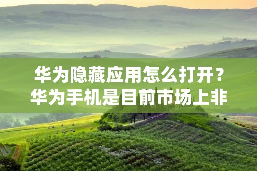 华为隐藏应用怎么打开?华为手机是目前市场上非常受欢迎的一款手机品牌,它的系统也是十分优秀的。然而,有一些华为手机用户可能不知道,华为手机还有一些隐藏应用,这些应用对于一些用户来说非常有用,但是他们不知道如何打开这些应用。本文将详细介绍华为隐藏应用的打开方法。 华为隐藏应用怎么打开?华为手机是目前市场上非常受欢迎的一款手机品牌,它的系统也是十分优秀的。然而,有一些华为手机用户可能不知道,华为手机还有一些隐藏应用,这些应用对于一些用户来说非常有用,但是他们不知道如何打开这些应用。本文将详细介绍华为隐藏应用的打开方法。