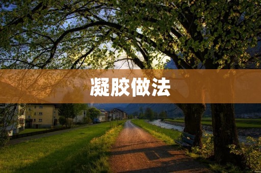 凝胶做法：一种高效制备凝胶的方法