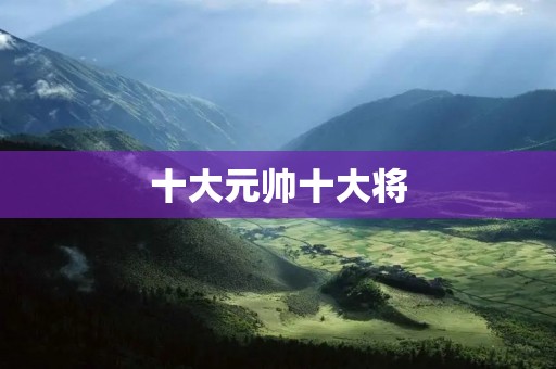 十大元帅十大将：中国军事史上的传奇人物