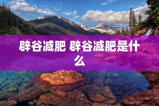 辟谷减肥 辟谷减肥是什么