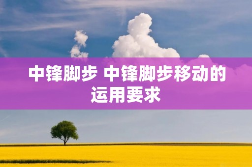 中锋脚步 中锋脚步移动的运用要求 中锋脚步 中锋脚步移动的运用要求