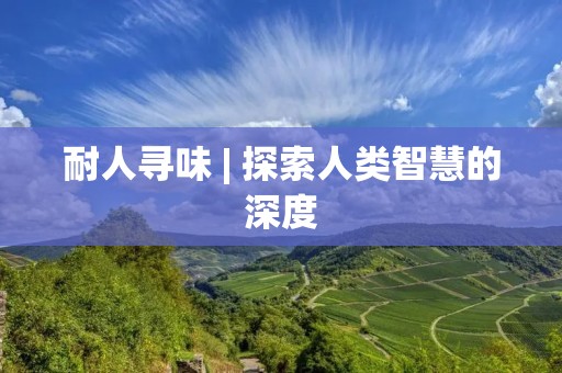 耐人寻味 | 探索人类智慧的深度