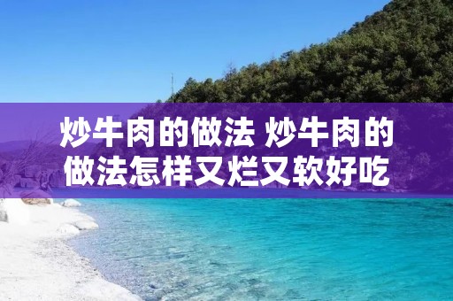 炒牛肉的做法 炒牛肉的做法怎样又烂又软好吃