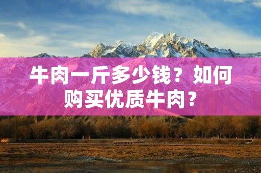 牛肉一斤多少钱?如何购买优质牛肉?