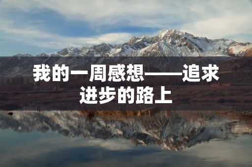 我的一周感想——追求进步的路上 我的一周感想——追求进步的路上