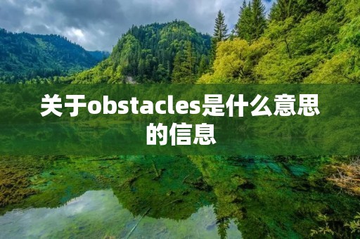 关于obstacles是什么意思的信息