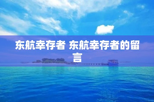 东航幸存者 东航幸存者的留言