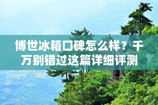 博世冰箱口碑怎么样?千万别错过这篇详细评测! 博世冰箱口碑怎么样?千万别错过这篇详细评测!