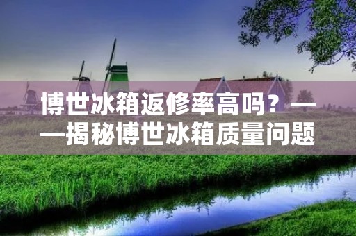 博世冰箱返修率高吗?——揭秘博世冰箱质量问题 博世冰箱返修率高吗?——揭秘博世冰箱质量问题
