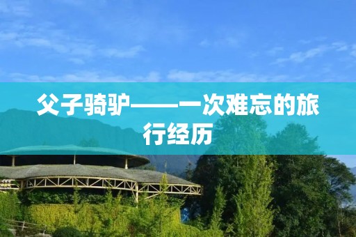 父子骑驴——一次难忘的旅行经历 父子骑驴——一次难忘的旅行经历