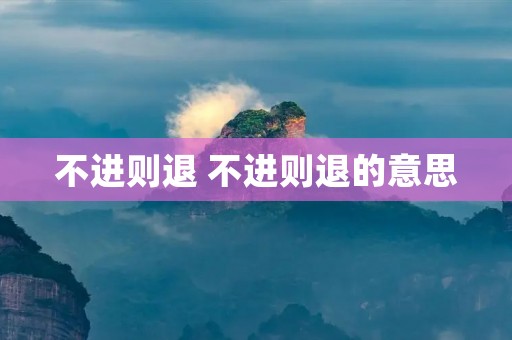 不进则退 不进则退的意思