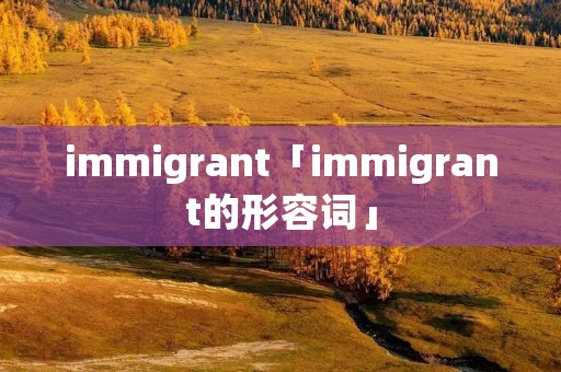 immigrant「immigrant的形容词」