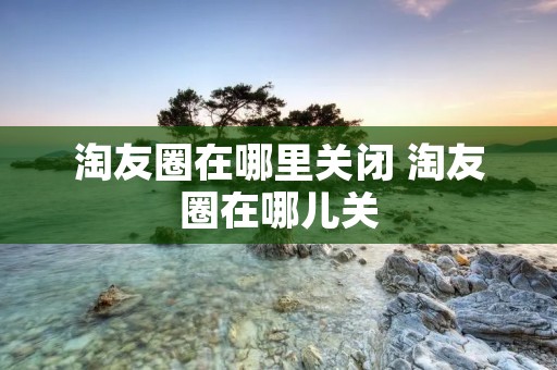 淘友圈在哪里关闭 淘友圈在哪儿关