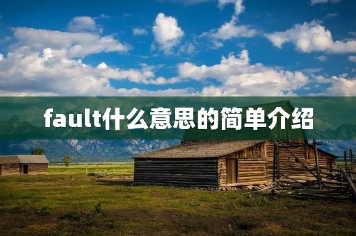 fault什么意思的简单介绍