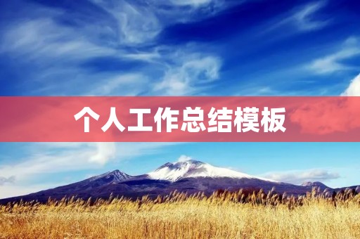 个人工作总结模板