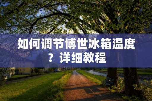 如何调节博世冰箱温度?详细教程 如何调节博世冰箱温度?详细教程