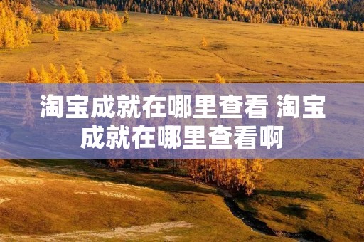 淘宝成就在哪里查看 淘宝成就在哪里查看啊