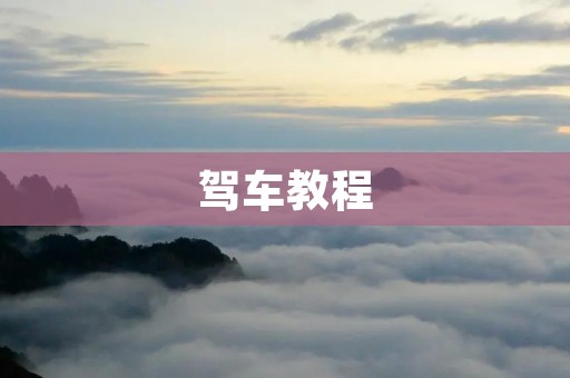 驾车教程:从入门到精通 驾车教程:从入门到精通
