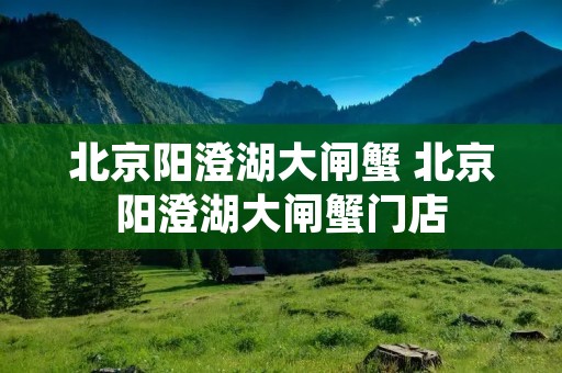 北京阳澄湖大闸蟹 北京阳澄湖大闸蟹门店