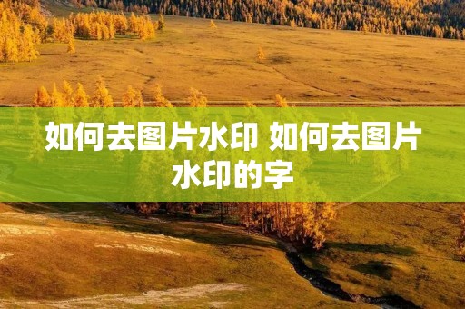 如何去图片水印 如何去图片水印的字 如何去图片水印 如何去图片水印的字