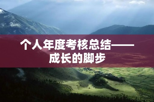 个人年度考核总结——成长的脚步