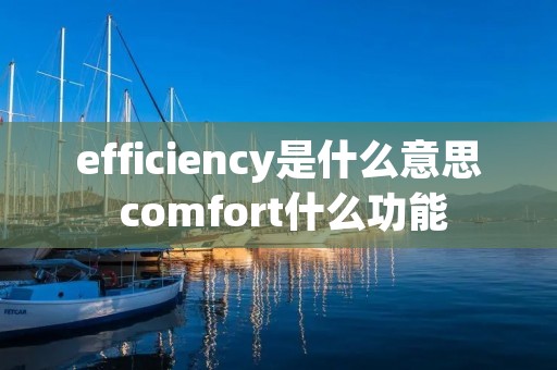 efficiency是什么意思 comfort什么功能