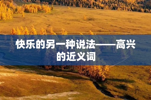 快乐的另一种说法——高兴的近义词