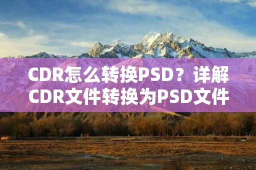 CDR怎么转换PSD？详解CDR文件转换为PSD文件的方法