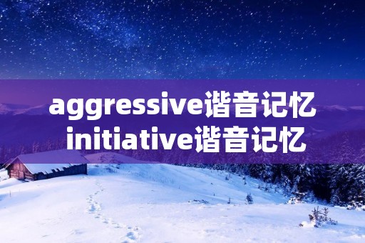aggressive谐音记忆 initiative谐音记忆