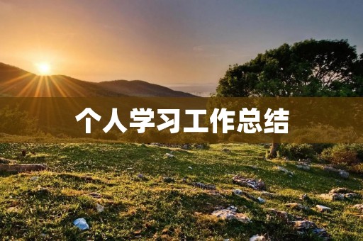 个人学习工作总结