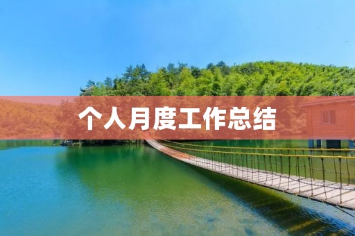个人月度工作总结