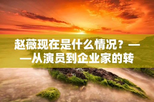赵薇现在是什么情况?——从演员到企业家的转型之路