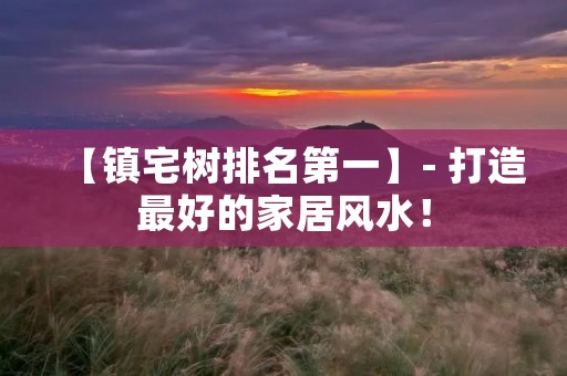 【镇宅树排名第一】- 打造最好的家居风水!