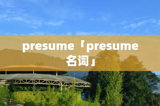 presume「presume名词」