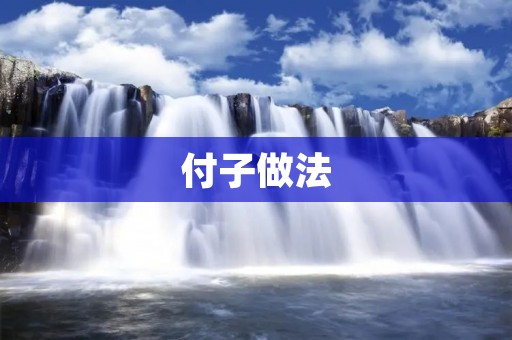 付子做法：传统工艺的珍品