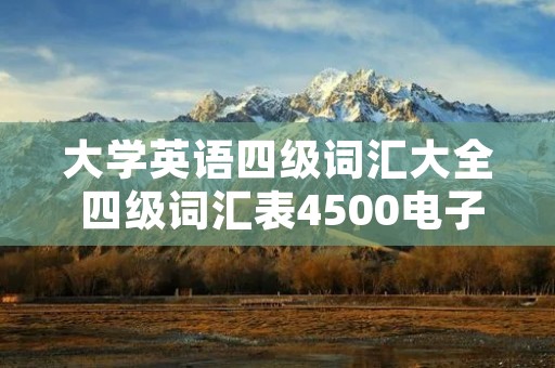 大学英语四级词汇大全 四级词汇表4500电子版免费下载