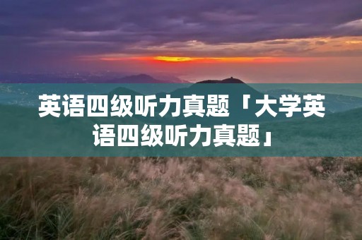 英语四级听力真题「大学英语四级听力真题」