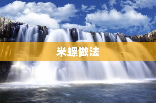 米螺做法：家庭美食的新选择