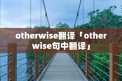 otherwise翻译「otherwise句中翻译」