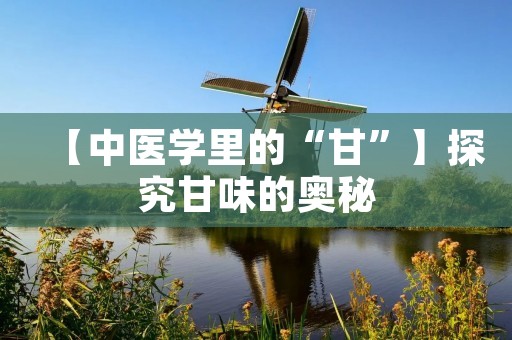 【中医学里的“甘”】探究甘味的奥秘 【中医学里的“甘”】探究甘味的奥秘