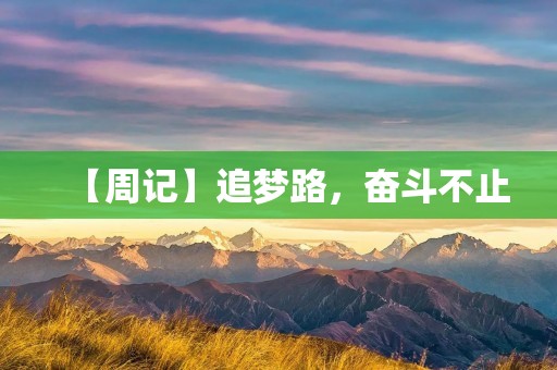 【周记】追梦路，奋斗不止