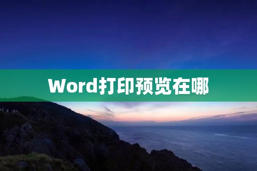 Word打印预览在哪 Word打印预览在哪