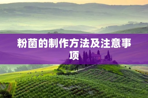 粉菌的制作方法及注意事项
