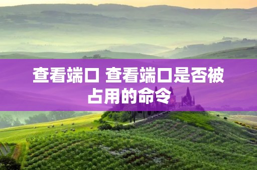 查看端口 查看端口是否被占用的命令