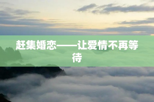 赶集婚恋——让爱情不再等待