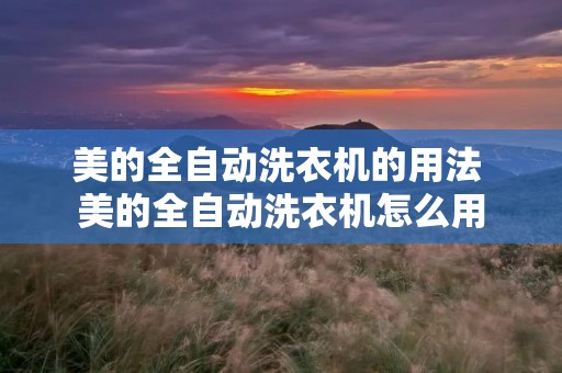 美的全自动洗衣机的用法 美的全自动洗衣机怎么用