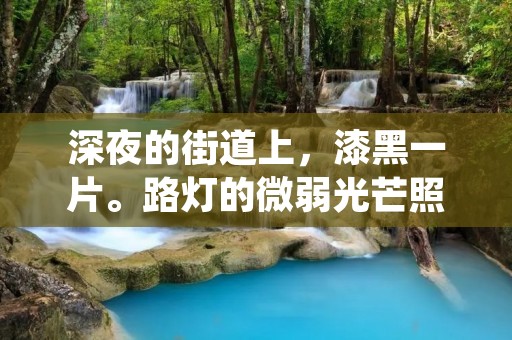 深夜的街道上，漆黑一片。路灯的微弱光芒照亮着一位孤独的老人，他蹒跚着向前走着。突然，一阵强风吹来，老人摇摇晃晃差点失去平衡。这时，一位年轻人走上前去，扶住了老人。年轻人微笑着说：“爷爷，我送你回家吧。”