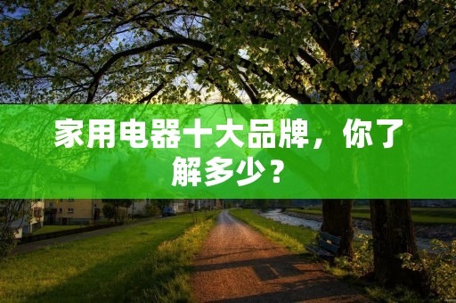 家用电器十大品牌,你了解多少?