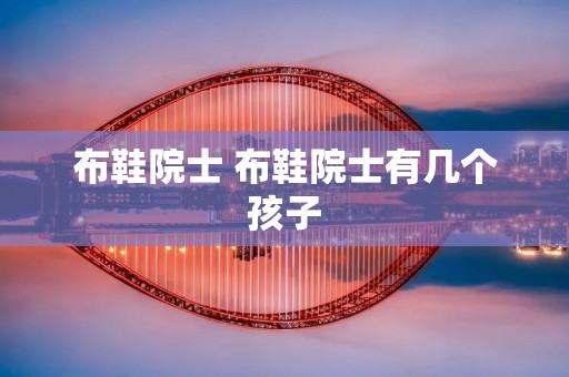 布鞋院士 布鞋院士有几个孩子