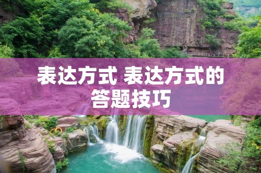 表达方式 表达方式的答题技巧